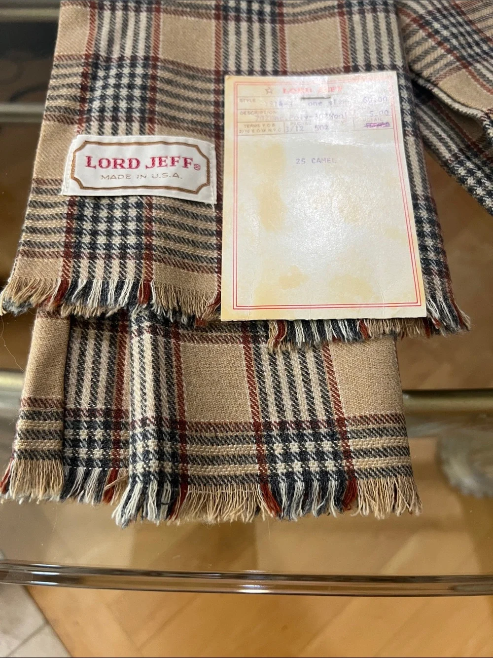 Lord Jeff Beige Plaid Men's Scarf – Classic Check
